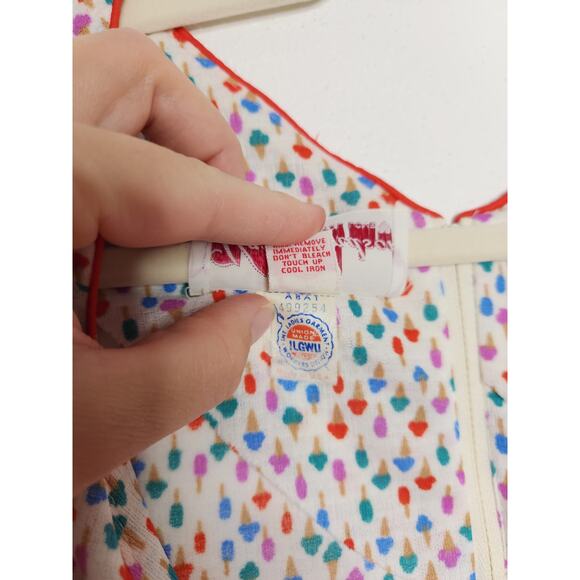 Vintage 60s 70s Popsicles Ice Cream Cones All Over Maxi Union Dress Kay Windsor - Picture 10 of 11